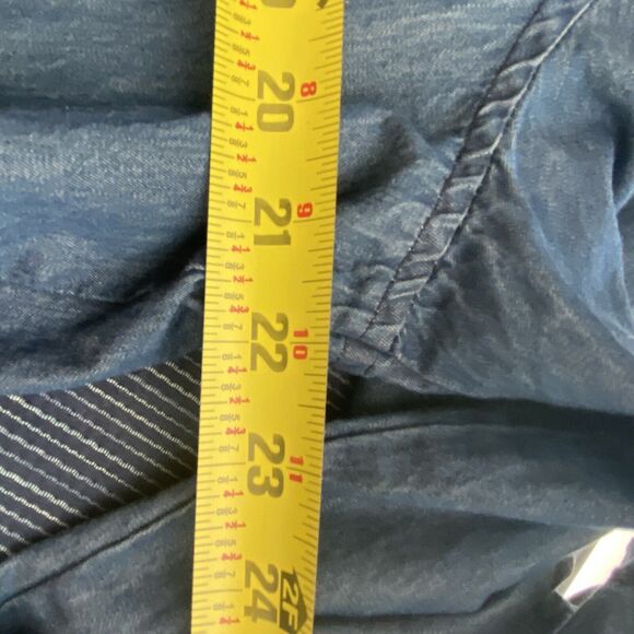 Tantrums Peasant Top Womens L Denim Embroidered Boho Babydoll Chambray - Picture 8 of 10